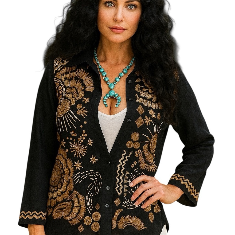 JOhNNY WAS SILK ANTONIA KIMONO SHIRT/KIMONO NWT (extremely oversized) - Picture 3 of 14